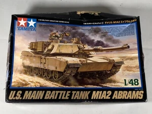 Tamiya US Main Battle Tank M1A2 Abrams Military Plastic Model Kit 1:48 Scale NEW - Picture 1 of 6