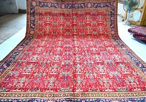 Red Vintage Caucasian Area Rug 10x13 Antique Hand Knotted Oriental Wool Carpet - Picture 1 of 12