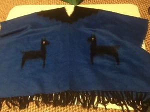 Hand-made Peruvian Wool Llama Alpaca Poncho - Picture 1 of 3