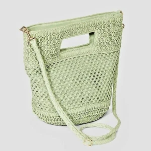 Crossbody Bag Straw Green NWT - Picture 1 of 3