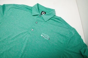 FootJoy FJ Polo Shirt Men Extra Large Green Striped Arrowhead GC Short Sleeve - Picture 1 of 9