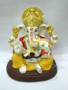 ÍDOLO PERENNE HINDÚ Lord Ganesha hecho de resina decoración del hogar artículo de regalo energizado 8" - Imagen 1 de 5