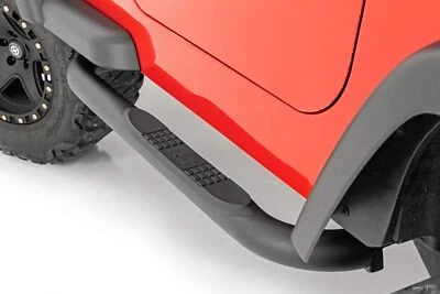 Barras Nerf Rough Country 3" Drop Step negras para Jeep Wrangler YJ/TJ 90799 Foto 1 de 4