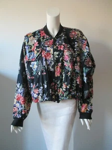 Vintage Cotton Express Floral Bead Embroidered Zip Front Relaxed Fit Jacket L - Bild 1 von 12