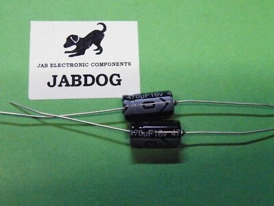 2 Pcs Axial Electrolytic Capacitor 470uF 16v Dia. 8mm Length 16mm 4g EB23