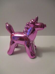Aida & Jade Metallic Pink 8" Unicorn Balloon Ceramic Art Sculpture New