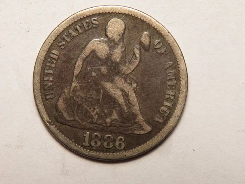 1886-P Liberty Seated Dime, Fine Cover