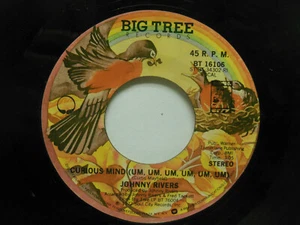JOHNNY RIVERS - Ashes And Sand / Curious Mind , 45 RPM. VG+ - Picture 1 of 2