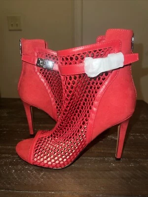 Tacón Nine West Fishnet Peep Toe 7,5 rojo  Foto 1 de 4