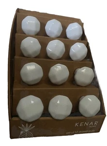 KENAR 12 White Ceramic Drawer Pull Knobs Cabinet Hardware - Picture 1 of 5