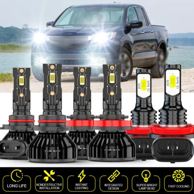 Kit de 6 faros antiniebla LED de haz alto bajo para Honda CR-Z 2011-2016 Foto 1 de 4