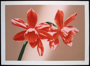 S. SCOTT Original Serigraph, Red Daffodils, Signed Numbered - Bild 1 von 5