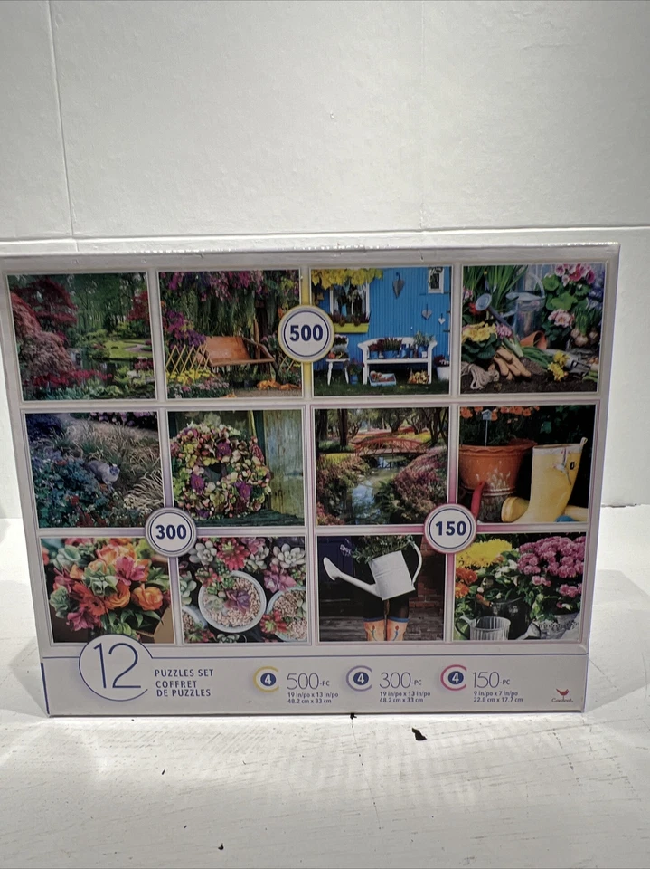 Cardinal 12 Puzzles Set Plants Gardens Flowers All Ages Christmas Holiday Fun