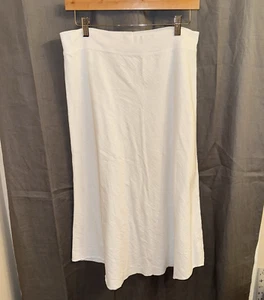 Fresh Produce A-Line Cotton Knit Maxi Skirt White Flowy Casual Summer Medium - Picture 1 of 6