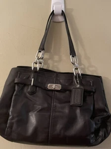 Coach authentische schwarze Leder Jayden Tasche silber Hardware EUC - Bild 1 von 9