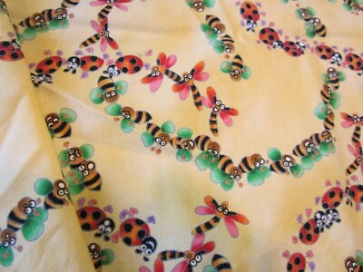 7/8 Yard Cotton Fabric "Bug Parade" 2010 Yuko Hasagarwa for RJR Fabrics NEW - Image 1 of 3