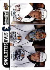 2008-09 Collector's Choice Hockey Card #262 Ales Hemsky/Mathieu Garon/Horcoff