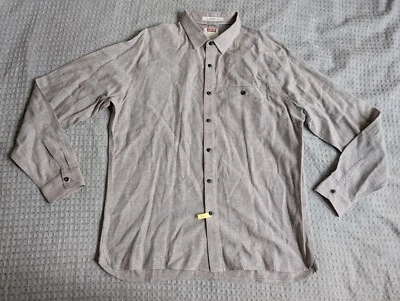 Levi's Shirt Men Large Beige Cotton Linen Button Up Long Sleeve Standard Fit - Image 1 of 4