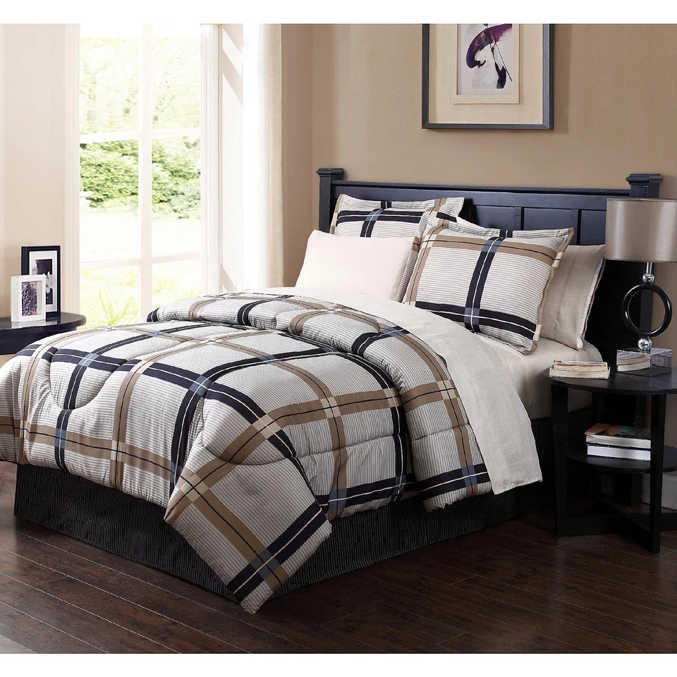 Essential Home 8 Piece Complete Bed Set - Hollingsworth FULL or TWIN  - Image 1 of 1
