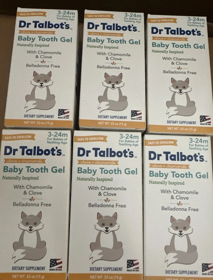 6 PACK Dr. Talbot's Baby Tooth Gel for Sore Gums .53 Oz EXP 10/2026 - Image 1 of 1