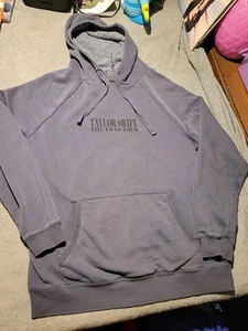 Taylor Swift The Eras Tour Blue Gray Hoodie Size Medium Concert Merch *Flaws* - Picture 1 of 11