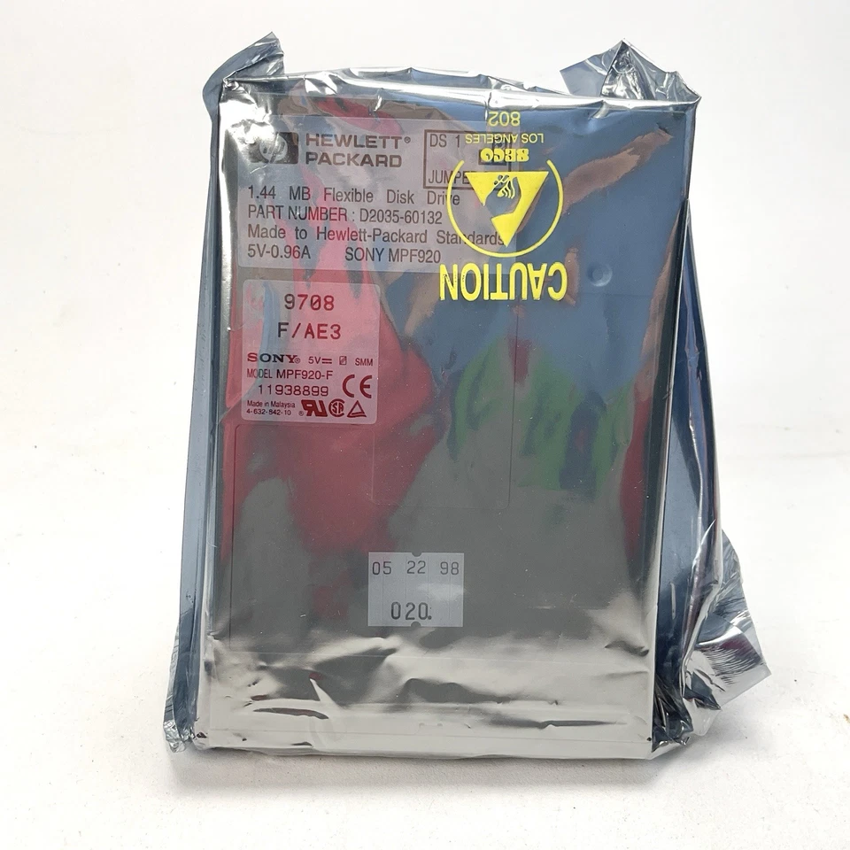 Unidad de disco flexible Hewlett Packard HP 1,44 MB D2035-60132 sellada de fábrica Foto 1 de 4