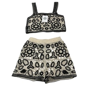 Conjunto Halter Corto Rebellion Mujer M Negro Crochet Crop Boho Hippie Festival Rave - Imagen 1 de 13
