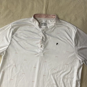Camisa de golf Primo cuello hoja polo rendimiento para hombre mediana blanca Henley AOP - Imagen 1 de 8