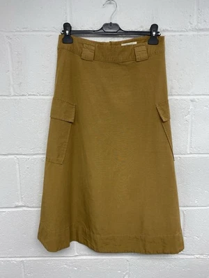 White Stuff Mid Brown A Line Side Pockets Midi Zip Skirt UK 10 PT - Image 1 of 4