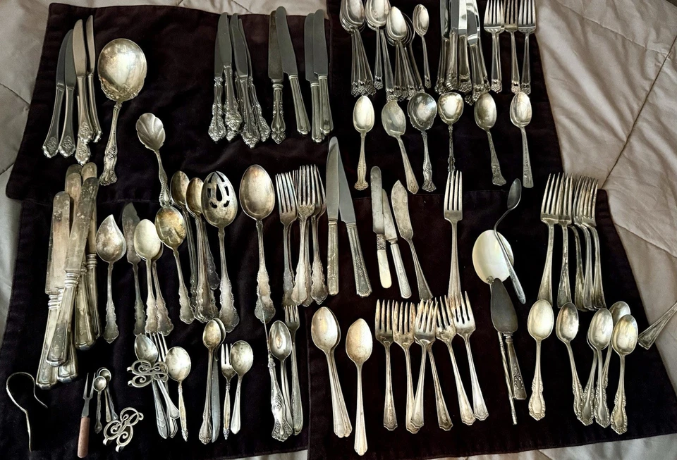 Old Mixed Silverware Reed&Barton Westmoreland Simeon L. & George H. Rogers Co - Изображение 1 из 4