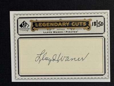 2009 SP Legendary Cuts - Legendary Cuts Lloyd Waner #LC-252 18/50 HOF - Image 1 of 2