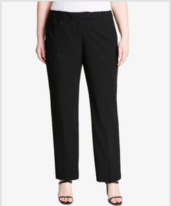 Pantaloni eleganti moderni Calvin Klein donna tg 14W neri pantaloni ufficio - Foto 1 di 7