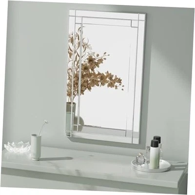  18" x 30"Frameless Rectangular Wall Mirror,Polished Beveled Edge Decorative  - Image 1 of 4