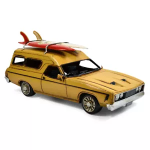 Boyle 1976 Ford XC Falcon Panelvan w/ Surfboards Metal Car Ornament Yellow - Picture 1 of 6