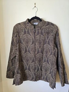 Vintage Tapestry Paisley Bomber Jacket in Gold - Picture 1 of 7