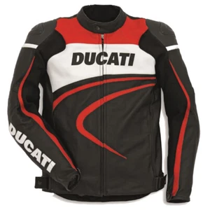 DUCATI Sport Motociclo Moto CE Protetto Pelle Uomini Armatura Replica Giacca - Imagen 1 de 3