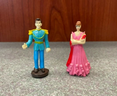 Prince & Cinderella Mini 2" PVC Figures Unbranded Pink Dress Blue Suit - Image 1 of 4
