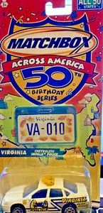 Matchbox Across America - Virginia Chevy Impala Police #10 - Picture 1 of 9