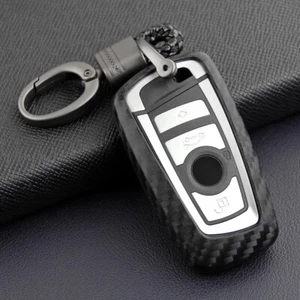 For BMW X3 X4 M2 M3 M4 M5 M6 Carbon Fiber Car Key Fob Chain Ring Cover Case New - Picture 1 of 10