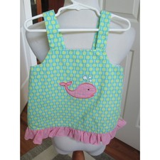 ADORABLE 2pc. SUN  DRESS & DIAPER COVER WITH APPLIQUE PINK WHALE 24 MONTH