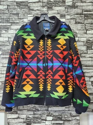 Rare Pendleton High Grade Western Wear Rainbow Jacket Sz L NO MOTH HOLES EUC - Image 1 of 4