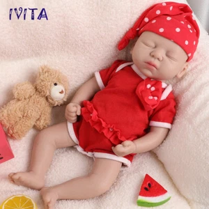 IVITA 15'' Silicone Reborn Girl Doll Eyes Closed Sleeping Floppy Silicone Baby - Picture 1 of 12