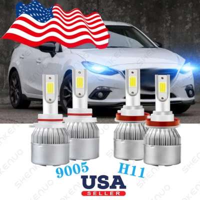 Kit de faros LED deportivos de haz alto bajo 8000 k para Mazda 3 2010-2018 Mazda3 Foto 1 de 4