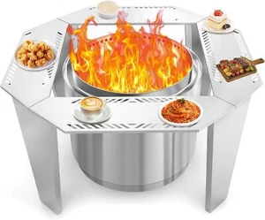 Fire Pit Surround Table,Fire Pit Stand for Solo Stove Yukon/Bonfire/Ranger - Picture 1 of 9