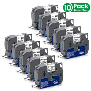10PK 24mm TZe- 251 TZ-251 Black on White Label Tape For Brother P-touch PT-2730 - Picture 1 of 9