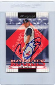 2002 Donruss #6 Carl Sadler Indians Signed Auto *H6068