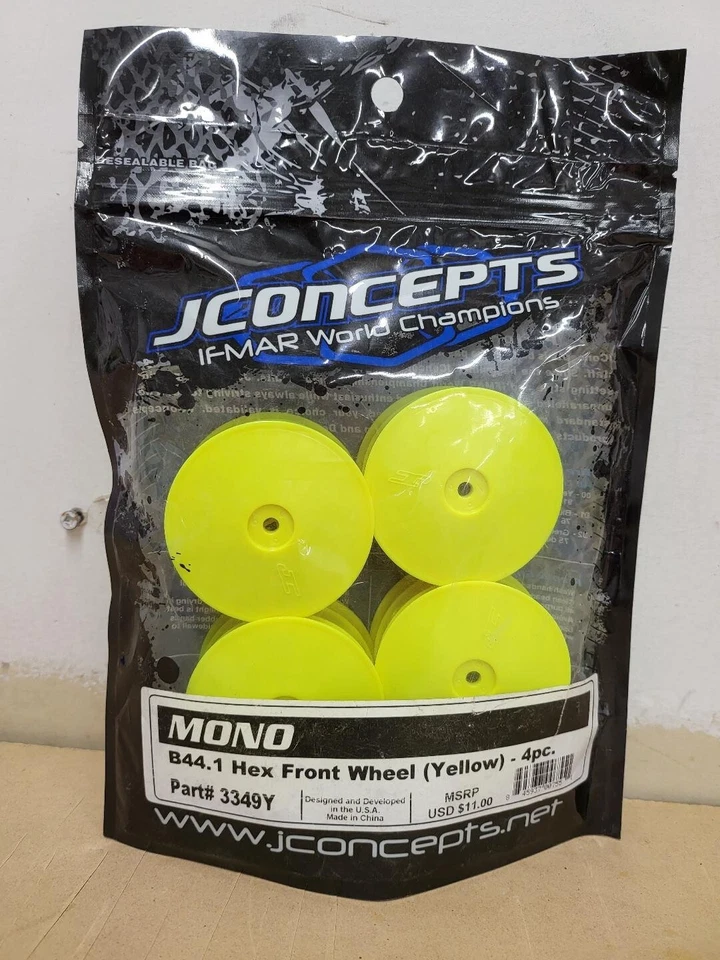 JCONCEPTS MONO B44.1 Hex Front Wheel (Yellow)-4PC 3349Y - Image 1 of 1