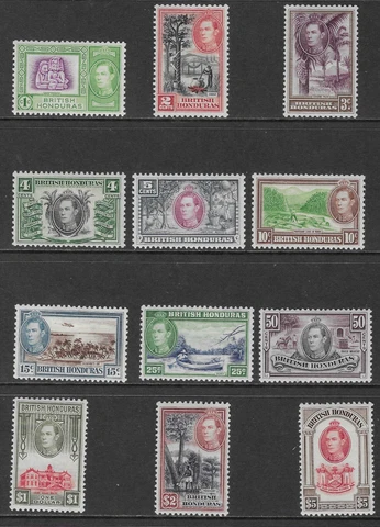 BRITISH HONDURAS 1938-47 SET (12) MH. SG. 150 - 161.  (7097) Cover