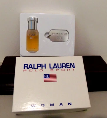 Винтажный Ralph Lauren Polo Sport женщина туалетная вода плюс жетон ожерелье - новый из старых запасов в подарочной коробке - Изображение 1 из 4