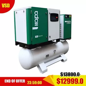 230V 3PH Rotary Screw Air Compressor w/dryer & tank-120Gal 100CFM for Industrial - Picture 1 of 11